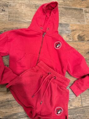 Red Kids Hoodie & Shorts Set - BUC-EES